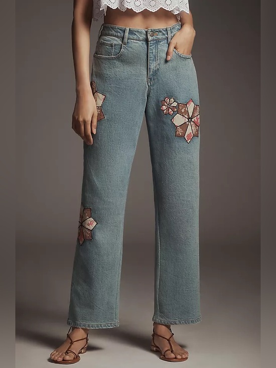 Anthropologie Denim - Anthropologie Pilcro Baggy Boyfriend High Rise Quilted Jeans Blue Size 27